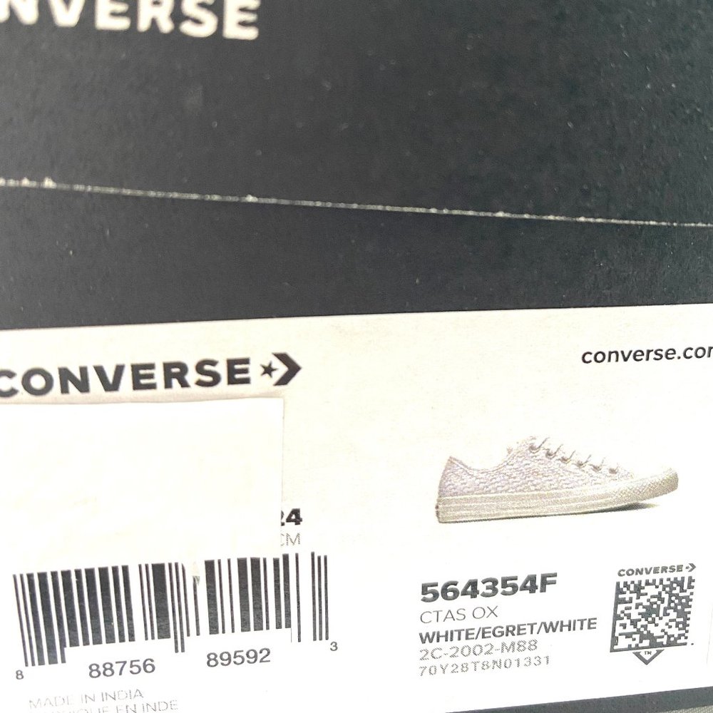 Converse Chuck Taylor All Sneaker Womens Logo Low Top White Egret Canvas 564354F - Picture 10 of 11